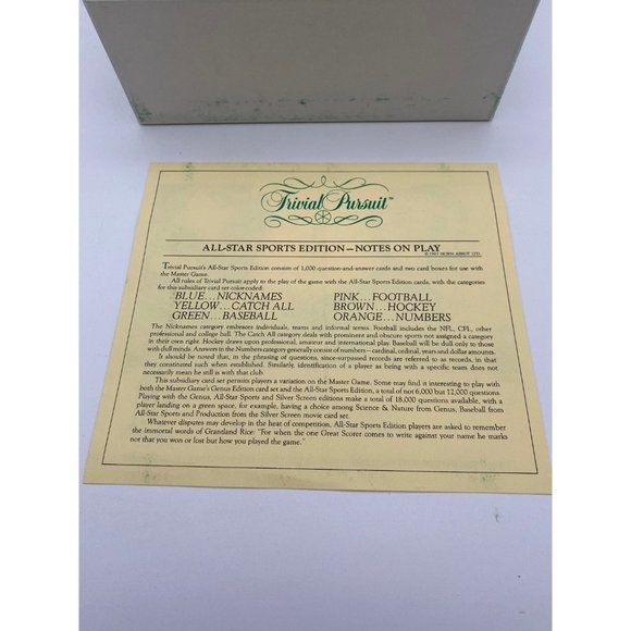 1980s Trivial Pursuit All Star Sports Edition Card Set by Hasbro - Picture 5 of 5